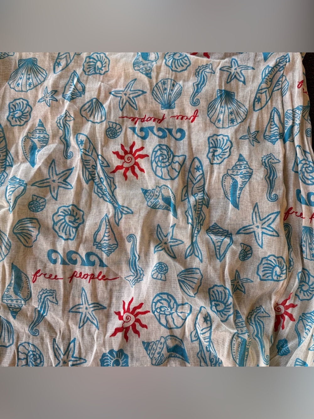 Free People Teal Seashell Tote Bag Boho Beach Resort Coastal - Picture 5 of 7